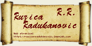 Ružica Radukanović vizit kartica